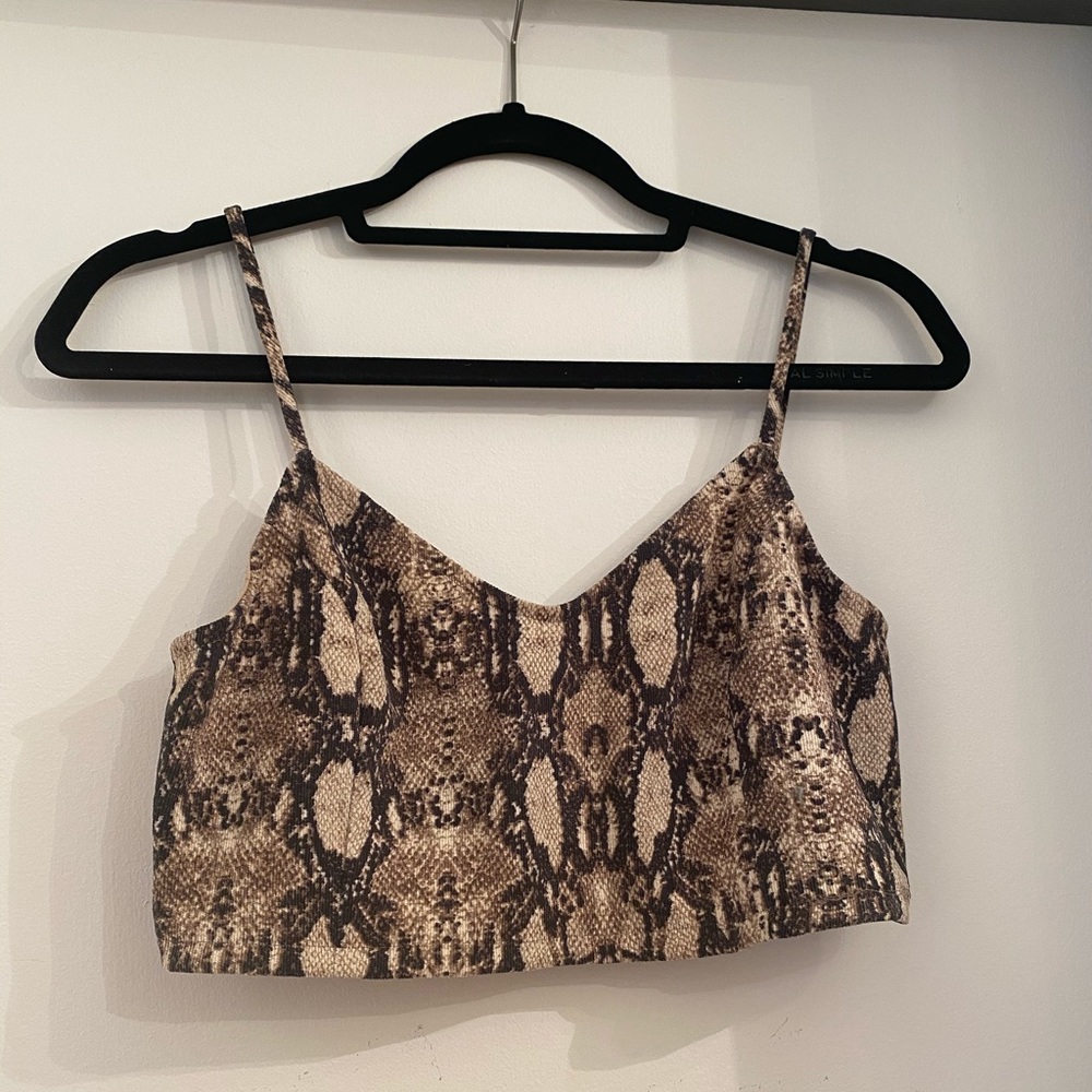 Snakeskin print cropped top